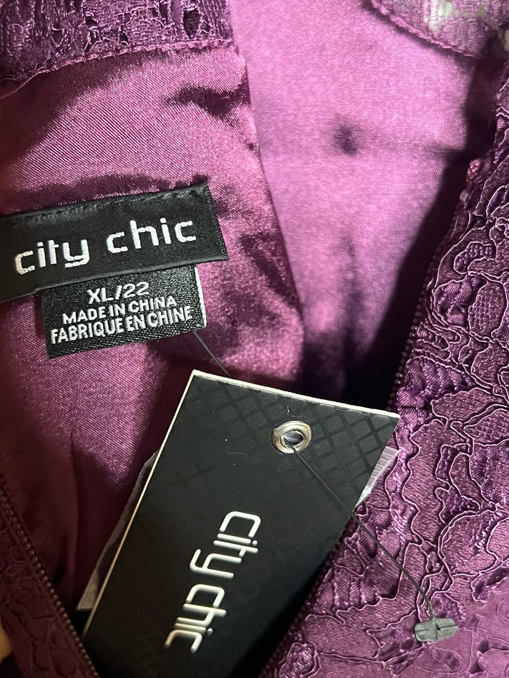 NWT City Chic Lace Bodice Draped Front Midi Dress - Picture 6 of 7